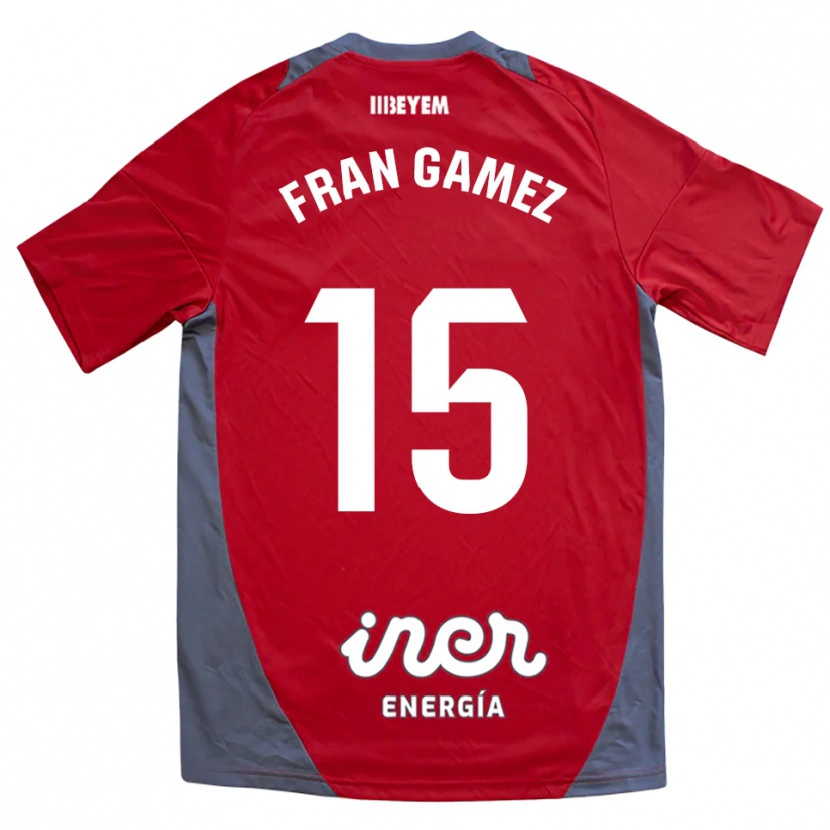 Danxen Kvinnor Fran Gámez #15 Röd Grå Bortatröja Matchtröjor 2025/26 Tröjor T-Tröja