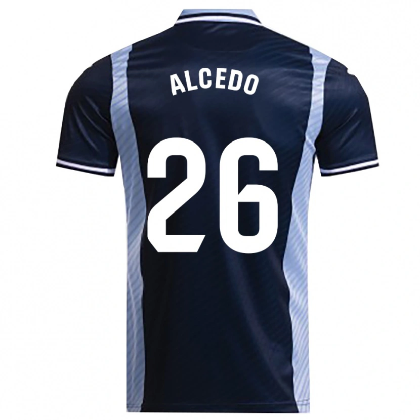 Danxen Kvinnor Juan María Alcedo #26 Marinblå Himmelsblå Bortatröja Matchtröjor 2025/26 Tröjor T-Tröja