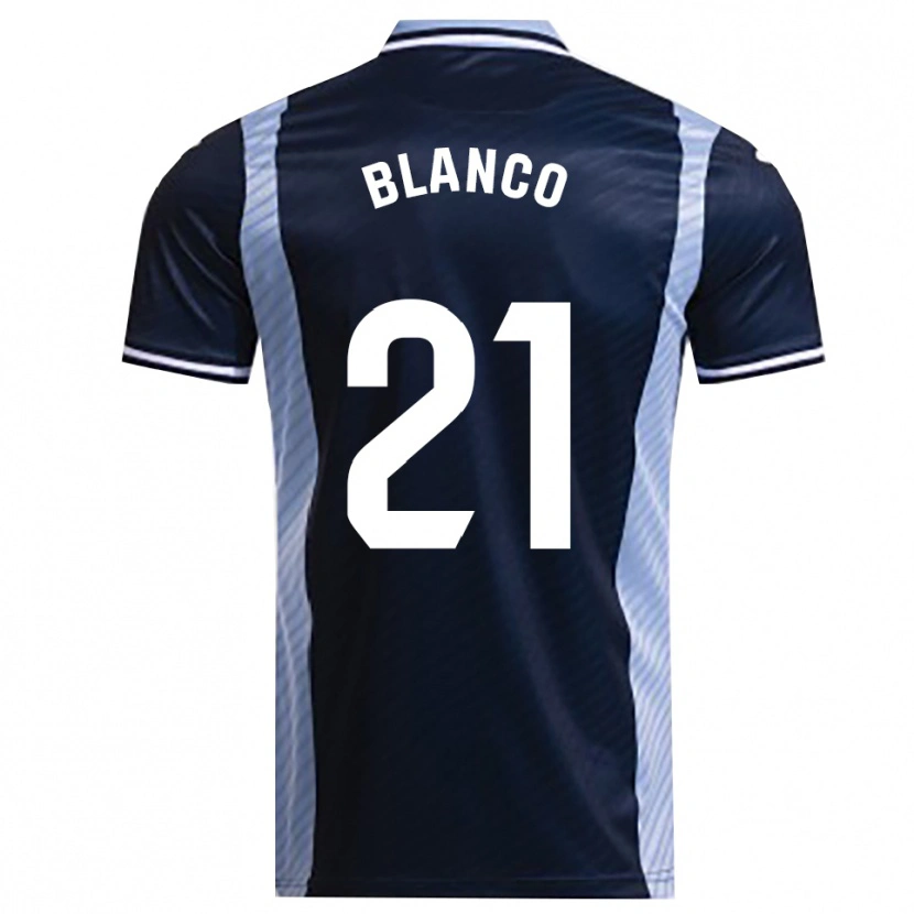 Danxen Kvinnor Víctor Blanco #21 Marinblå Himmelsblå Bortatröja Matchtröjor 2025/26 Tröjor T-Tröja