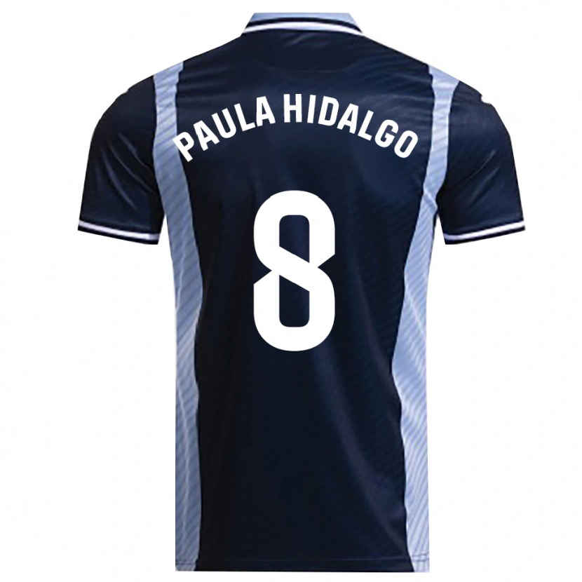 Danxen Kvinnor Paula Hidalgo Gutiérrez #8 Marinblå Himmelsblå Bortatröja Matchtröjor 2025/26 Tröjor T-Tröja