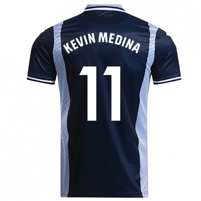 Danxen Kvinnor Kevin Medina #11 Marinblå Himmelsblå Bortatröja Matchtröjor 2025/26 Tröjor T-Tröja