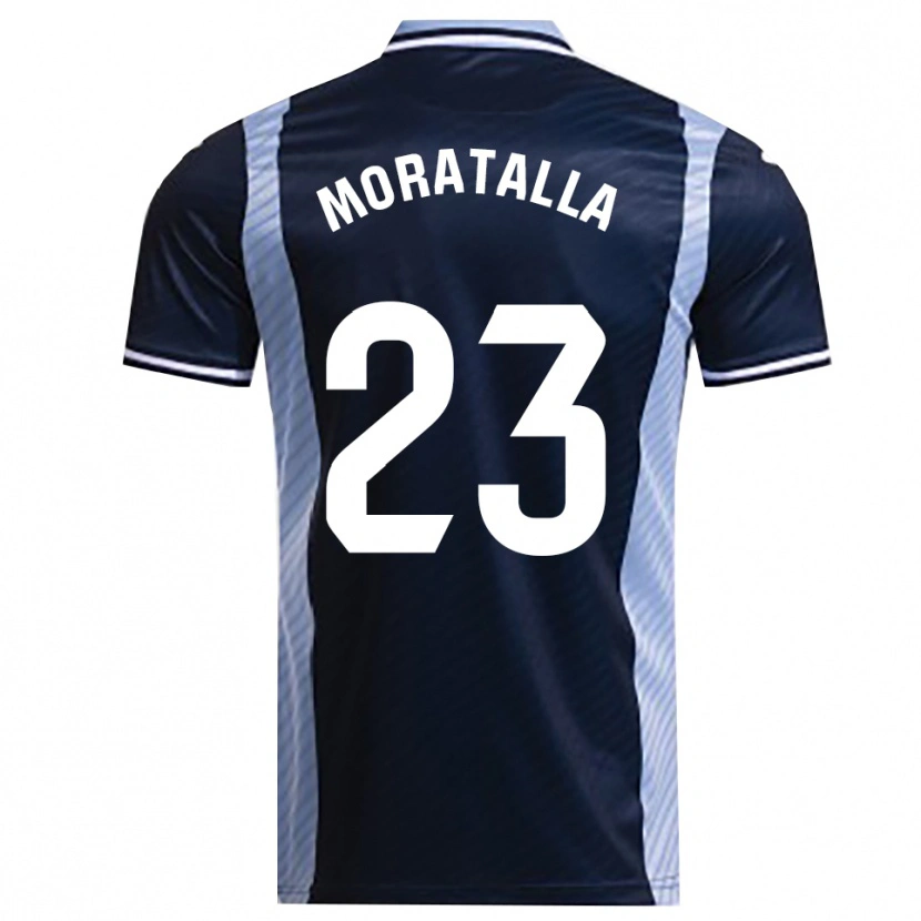Danxen Kvinnor Gonzalo Moratalla #23 Marinblå Himmelsblå Bortatröja Matchtröjor 2025/26 Tröjor T-Tröja