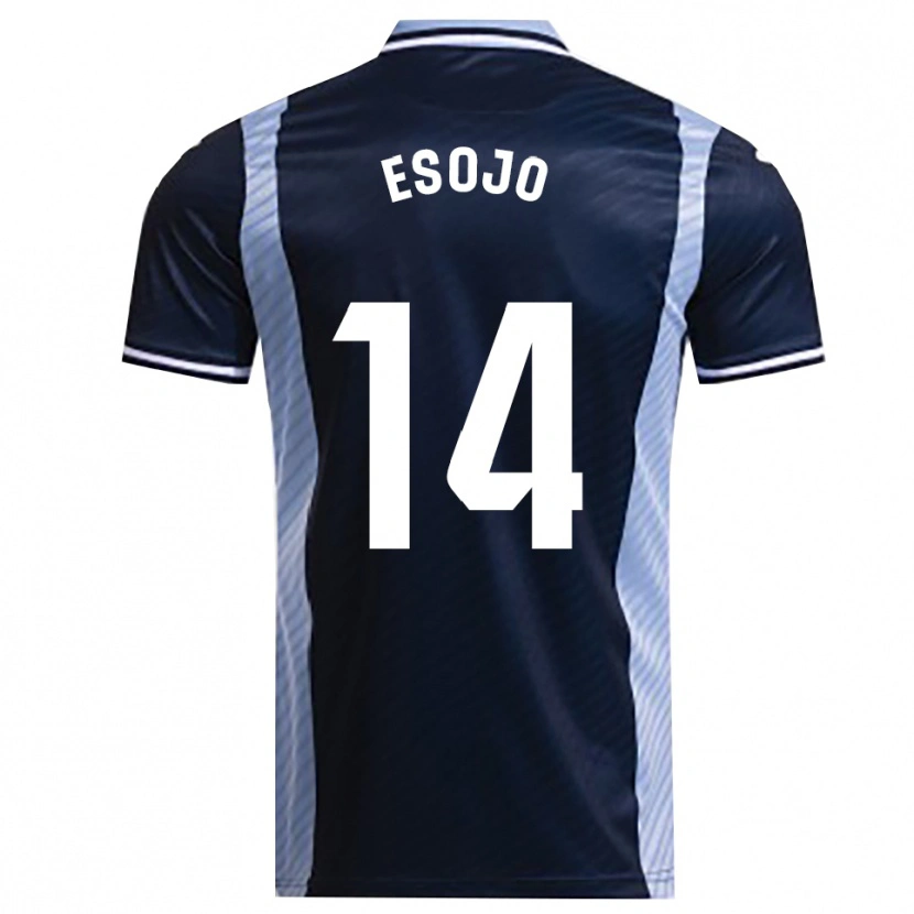 Danxen Kvinnor Marta Esojo Serrano #14 Marinblå Himmelsblå Bortatröja Matchtröjor 2025/26 Tröjor T-Tröja