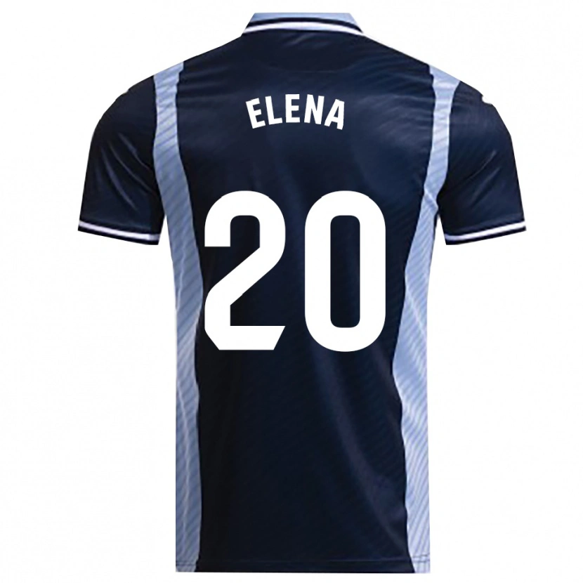 Danxen Kvinnor Elena Lozano Gallego #20 Marinblå Himmelsblå Bortatröja Matchtröjor 2025/26 Tröjor T-Tröja