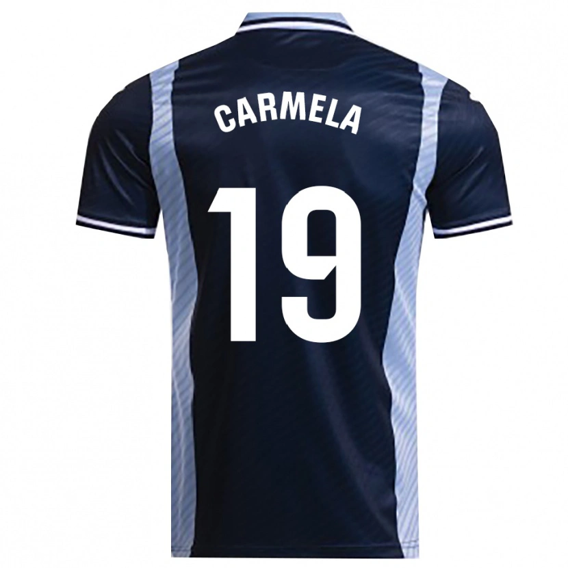 Danxen Kvinnor Carmen Ligero Fernández #19 Marinblå Himmelsblå Bortatröja Matchtröjor 2025/26 Tröjor T-Tröja