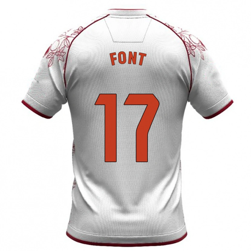 Danxen Kvinnor Nico Font #17 Vit Bourgogne Bortatröja Matchtröjor 2025/26 Tröjor T-Tröja