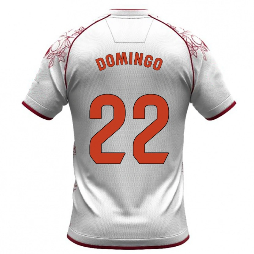 Danxen Kvinnor Jorge Domingo #22 Vit Bourgogne Bortatröja Matchtröjor 2025/26 Tröjor T-Tröja