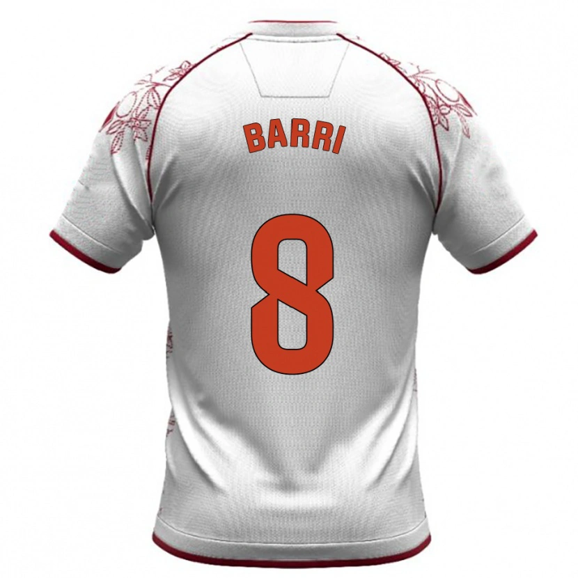 Danxen Kvinnor Diego Barri #8 Vit Bourgogne Bortatröja Matchtröjor 2025/26 Tröjor T-Tröja