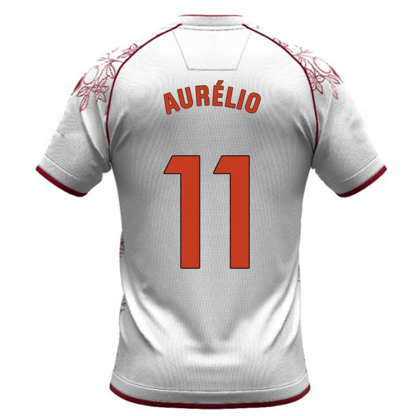 Danxen Kvinnor Douglas Aurélio #11 Vit Bourgogne Bortatröja Matchtröjor 2025/26 Tröjor T-Tröja