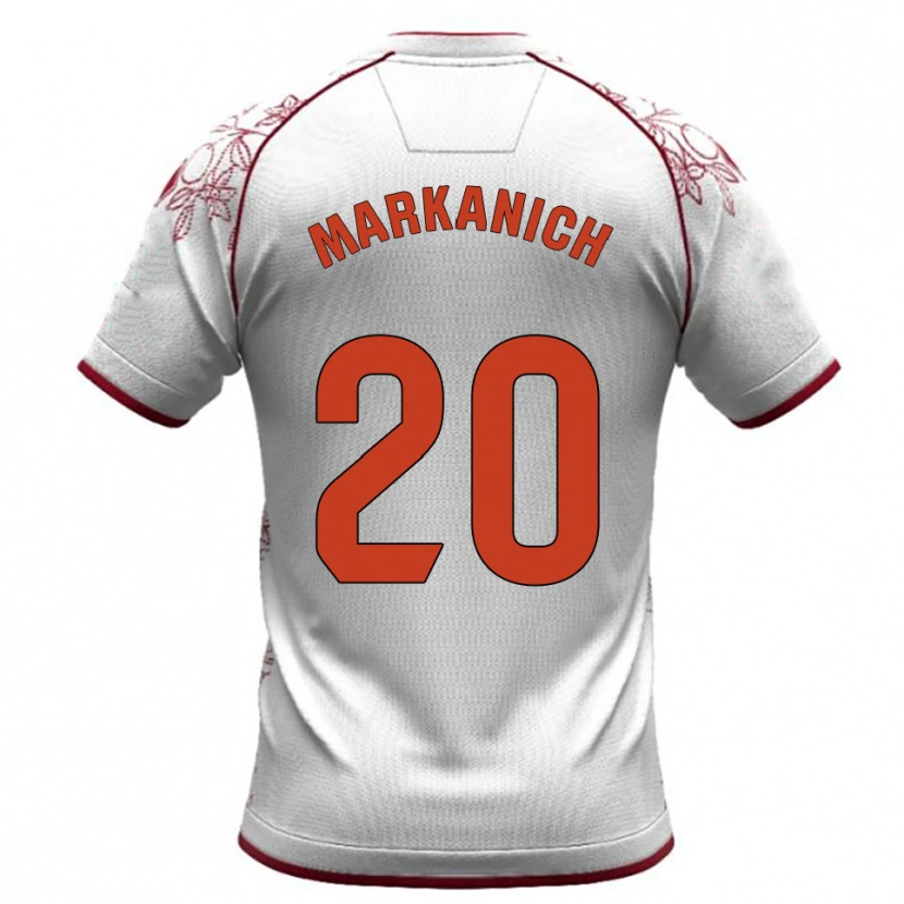 Danxen Kvinnor Nick Markanich #20 Vit Bourgogne Bortatröja Matchtröjor 2025/26 Tröjor T-Tröja