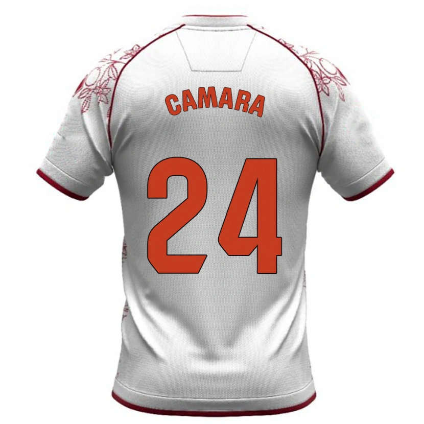 Danxen Kvinnor Ousmane Camara #24 Vit Bourgogne Bortatröja Matchtröjor 2025/26 Tröjor T-Tröja