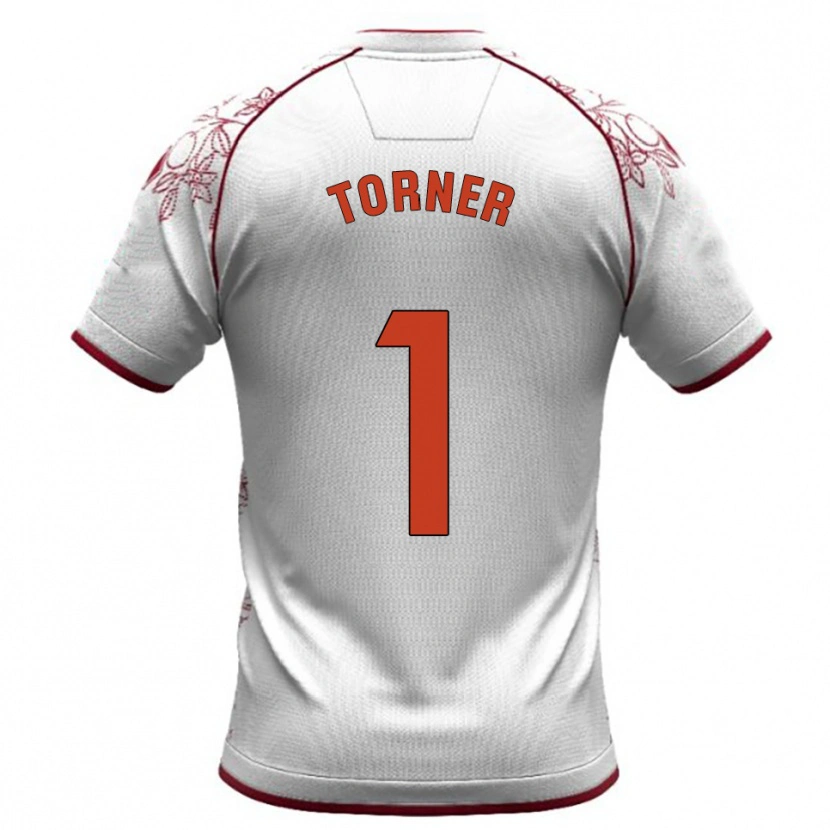 Danxen Kvinnor Sergi Torner #1 Vit Bourgogne Bortatröja Matchtröjor 2025/26 Tröjor T-Tröja