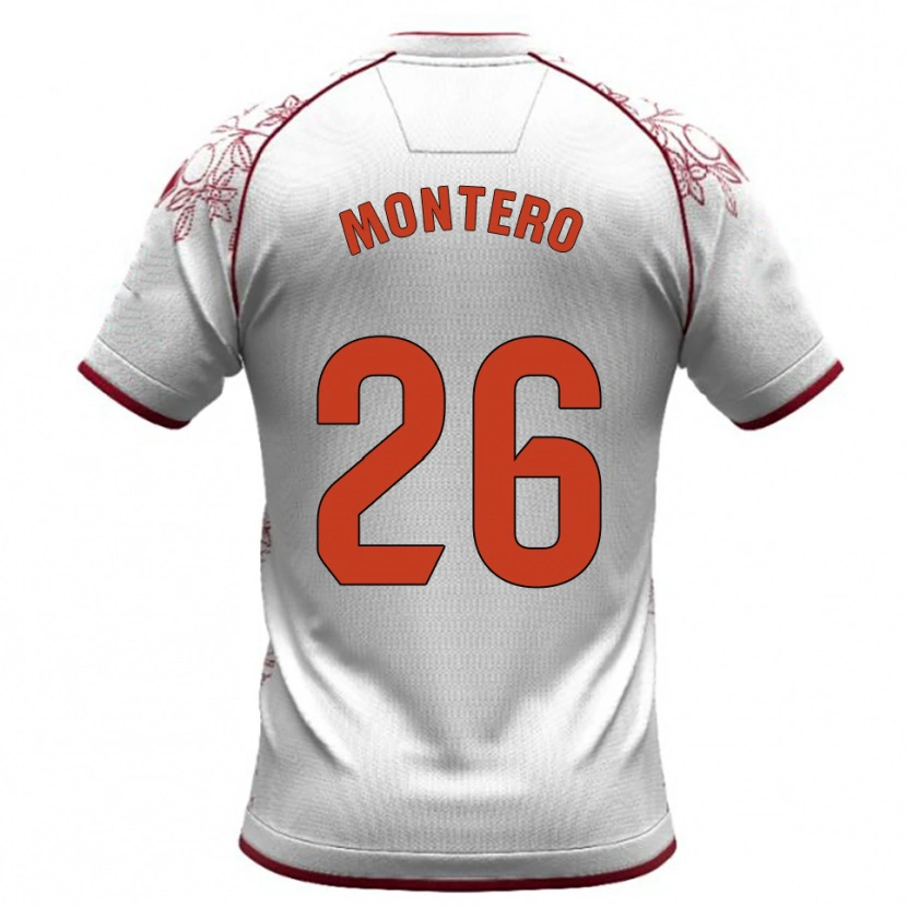 Danxen Kvinnor Marcos Montero #26 Vit Bourgogne Bortatröja Matchtröjor 2025/26 Tröjor T-Tröja