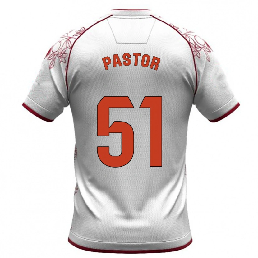 Danxen Kvinnor Gonzalo Pastor #51 Vit Bourgogne Bortatröja Matchtröjor 2025/26 Tröjor T-Tröja
