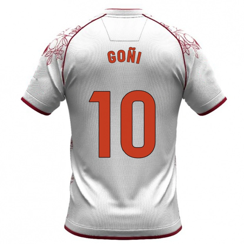 Danxen Kvinnor Hugo Goñi #10 Vit Bourgogne Bortatröja Matchtröjor 2025/26 Tröjor T-Tröja