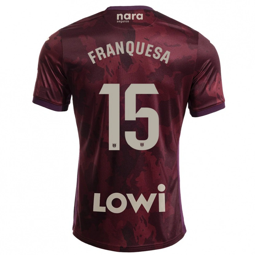 Danxen Kvinnor Enric Franquesa #15 Bourgogne Vit Bortatröja Matchtröjor 2025/26 Tröjor T-Tröja