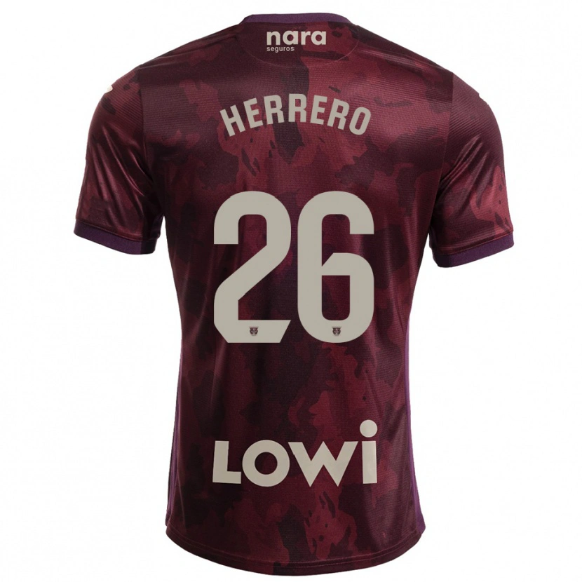 Danxen Kvinnor Jorge Herrero #26 Bourgogne Vit Bortatröja Matchtröjor 2025/26 Tröjor T-Tröja