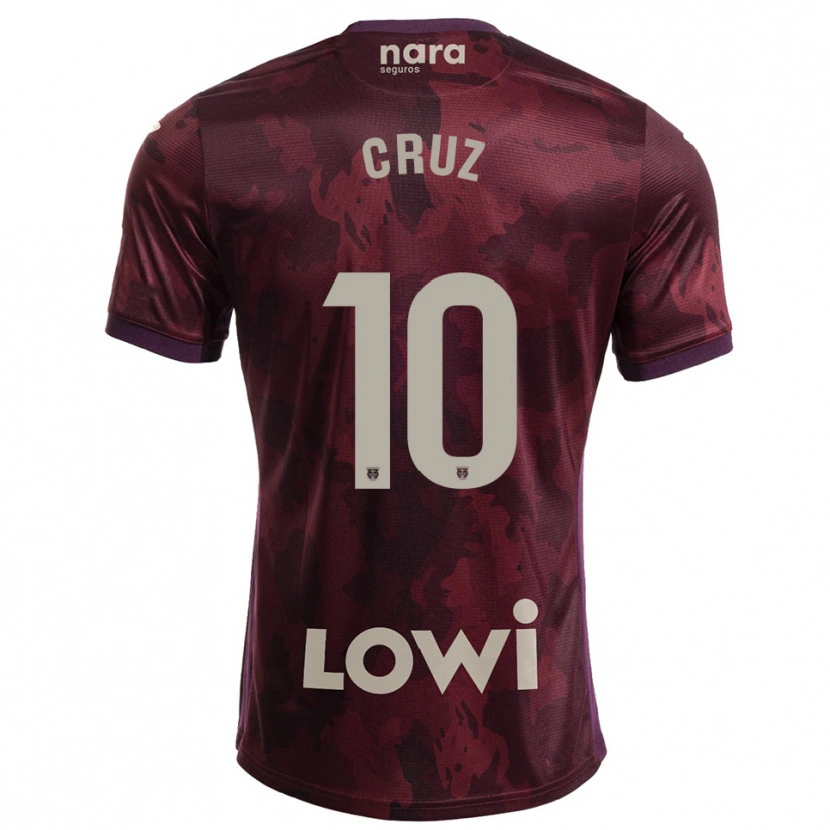 Danxen Kvinnor Juan Cruz #10 Bourgogne Vit Bortatröja Matchtröjor 2025/26 Tröjor T-Tröja