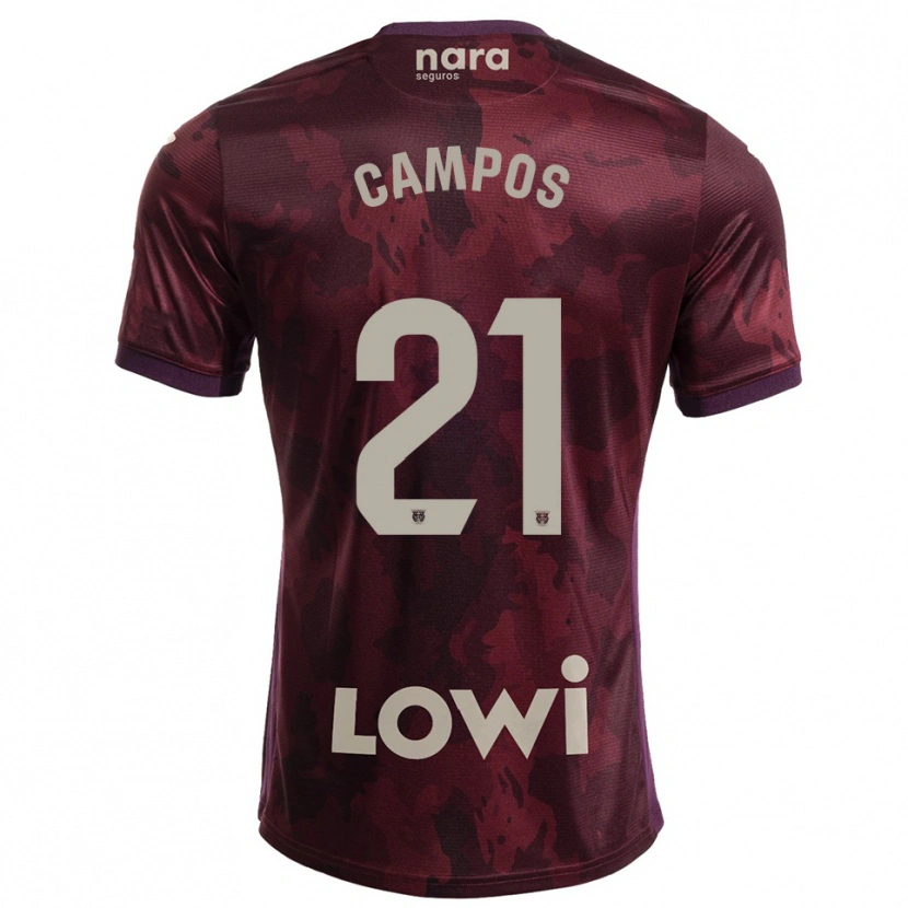 Danxen Kvinnor Andrés Campos #21 Bourgogne Vit Bortatröja Matchtröjor 2025/26 Tröjor T-Tröja