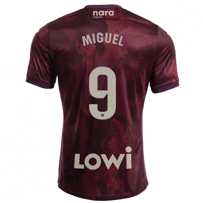 Danxen Kvinnor Miguel De La Fuente #9 Bourgogne Vit Bortatröja Matchtröjor 2025/26 Tröjor T-Tröja