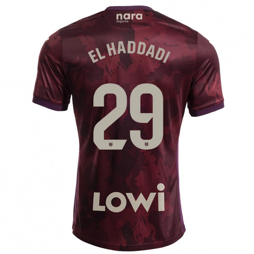 Danxen Kvinnor Suleiman El Haddadi #29 Bourgogne Vit Bortatröja Matchtröjor 2025/26 Tröjor T-Tröja