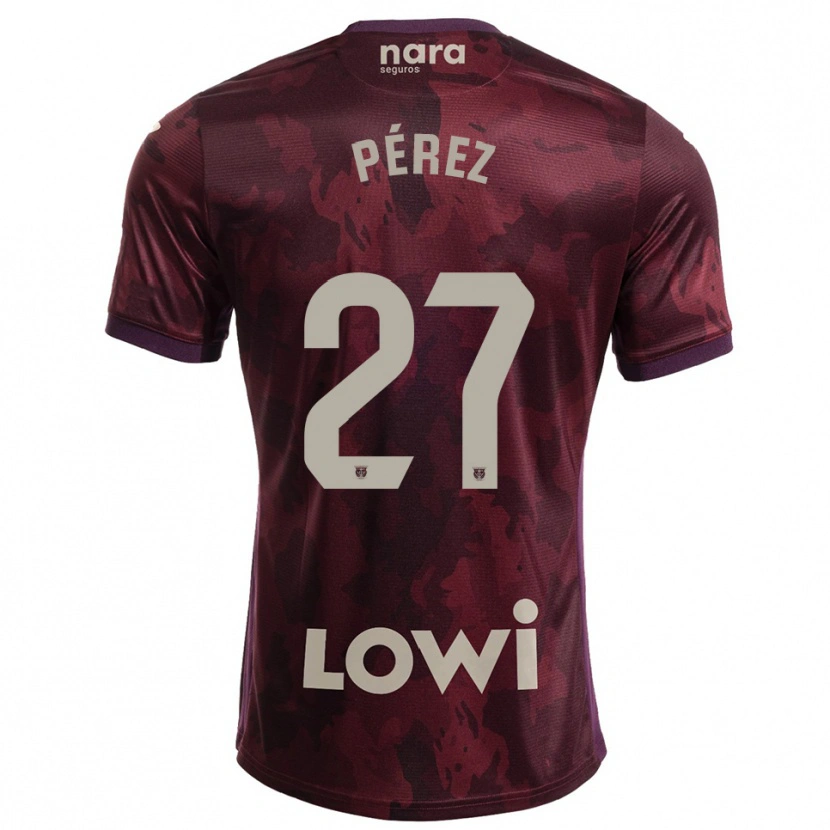 Danxen Kvinnor Noé Pérez #27 Bourgogne Vit Bortatröja Matchtröjor 2025/26 Tröjor T-Tröja