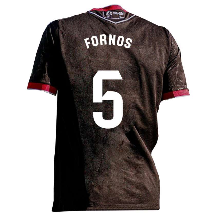 Danxen Kvinnor Quique Fornos #5 Svart Röd Bortatröja Matchtröjor 2025/26 Tröjor T-Tröja