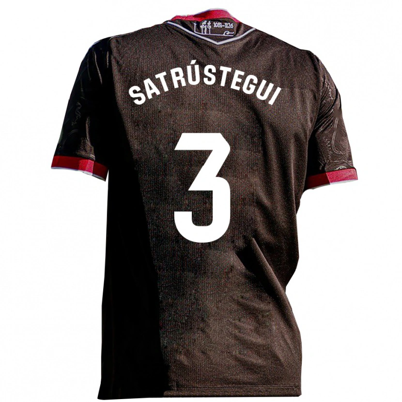 Danxen Kvinnor Eneko Satrústegui #3 Svart Röd Bortatröja Matchtröjor 2025/26 Tröjor T-Tröja