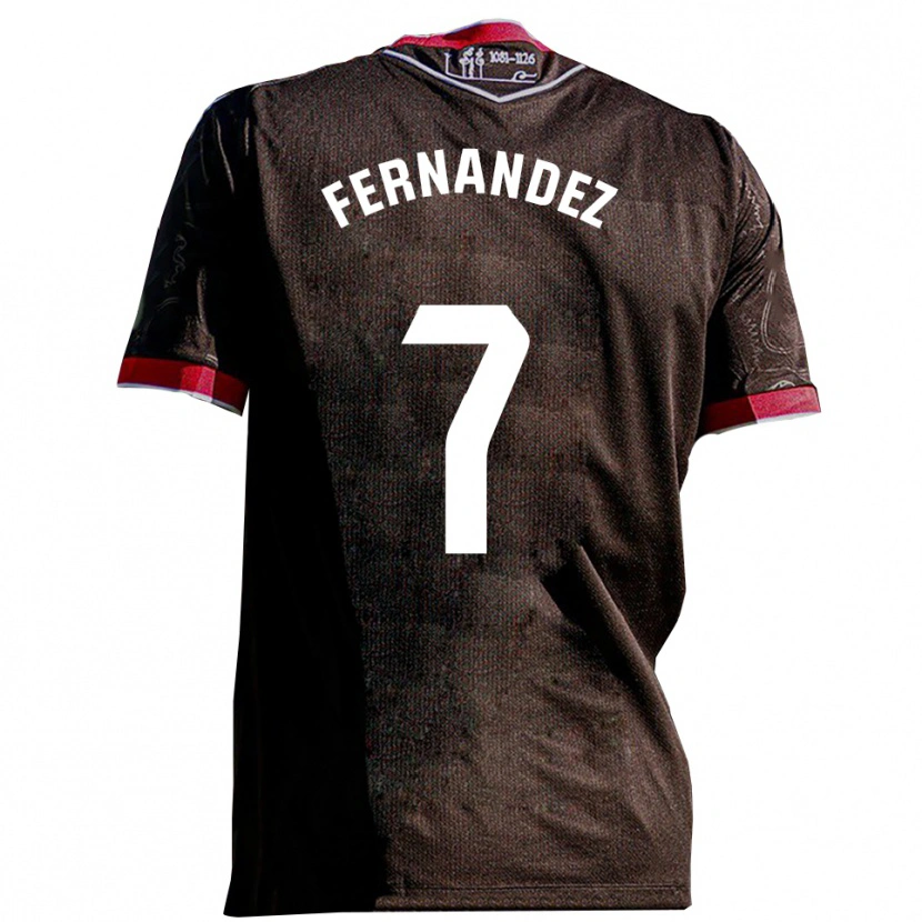 Danxen Kvinnor Diego Fernández #7 Svart Röd Bortatröja Matchtröjor 2025/26 Tröjor T-Tröja