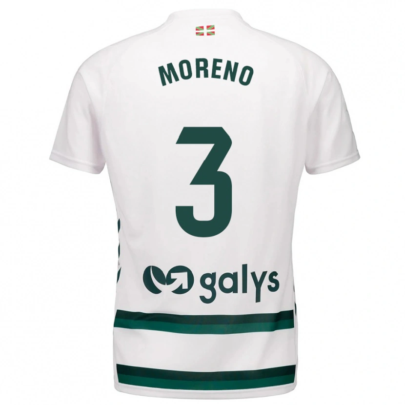 Danxen Kvinnor Marco Moreno #3 Vit Grön Bortatröja Matchtröjor 2025/26 Tröjor T-Tröja