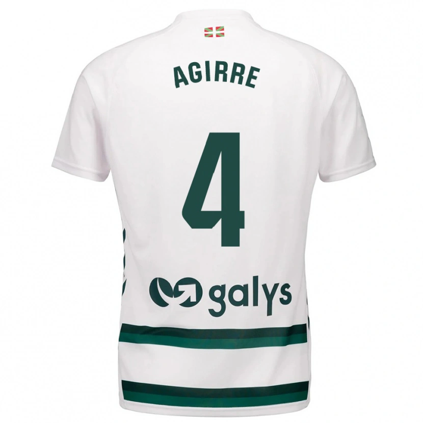 Danxen Kvinnor Julen Agirre #4 Vit Grön Bortatröja Matchtröjor 2025/26 Tröjor T-Tröja