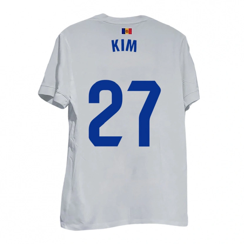 Danxen Kvinnor Min-Su Kim #27 Vitt Blått Gult Bortatröja Matchtröjor 2025/26 Tröjor T-Tröja