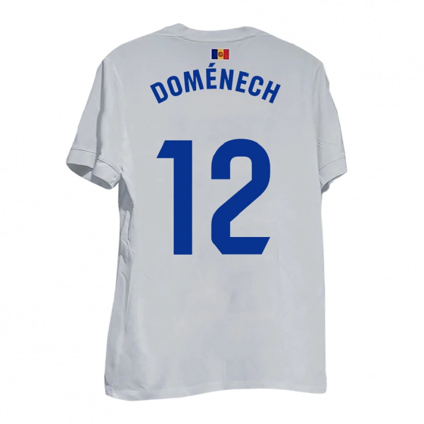 Danxen Kvinnor Marc Doménech #12 Vitt Blått Gult Bortatröja Matchtröjor 2025/26 Tröjor T-Tröja