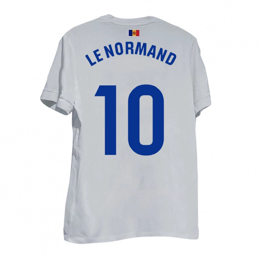 Danxen Kvinnor Théo Le Normand #10 Vitt Blått Gult Bortatröja Matchtröjor 2025/26 Tröjor T-Tröja