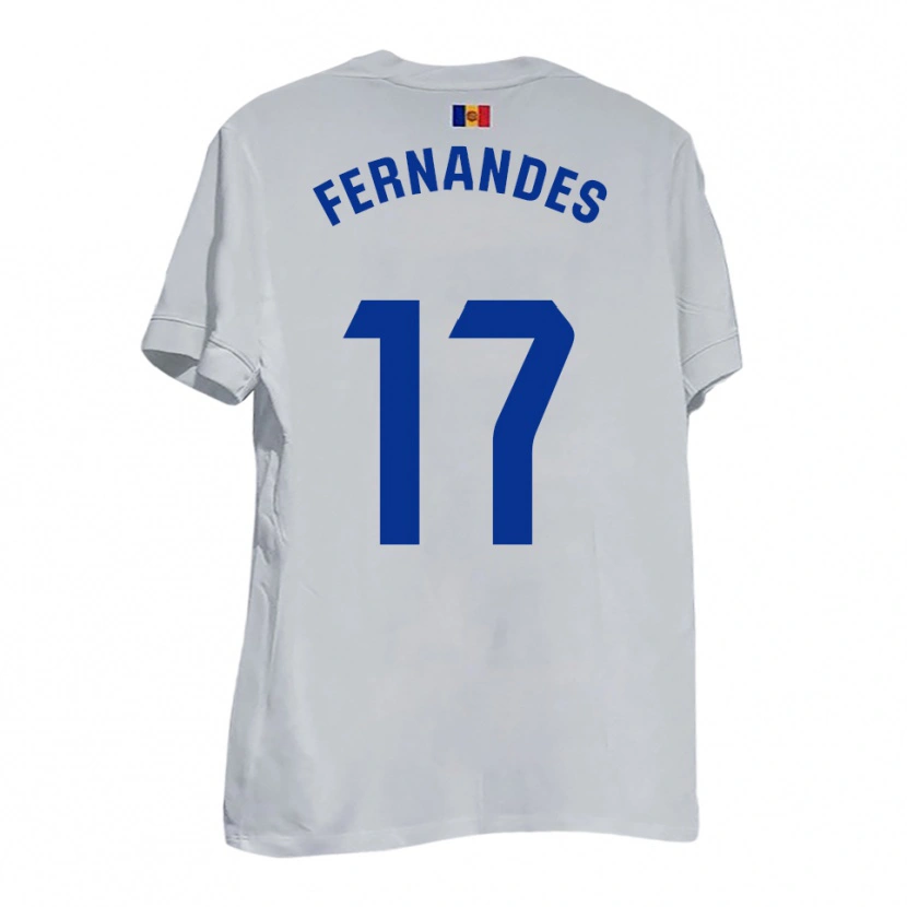 Danxen Kvinnor Saúl Fernandes #17 Vitt Blått Gult Bortatröja Matchtröjor 2025/26 Tröjor T-Tröja
