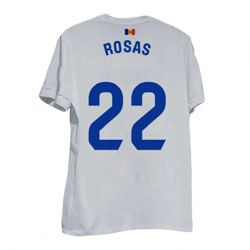 Danxen Kvinnor Berto Rosas #22 Vitt Blått Gult Bortatröja Matchtröjor 2025/26 Tröjor T-Tröja