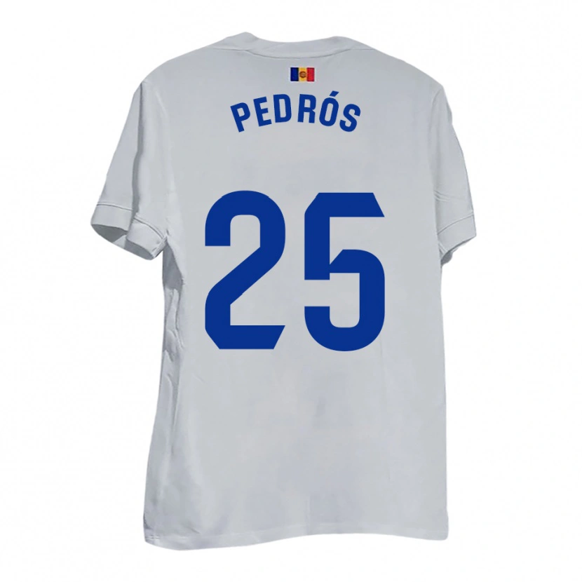 Danxen Kvinnor Isaac Pedrós #25 Vitt Blått Gult Bortatröja Matchtröjor 2025/26 Tröjor T-Tröja