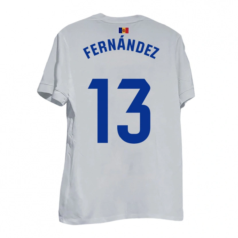 Danxen Kvinnor Ferran Fernández #13 Vitt Blått Gult Bortatröja Matchtröjor 2025/26 Tröjor T-Tröja