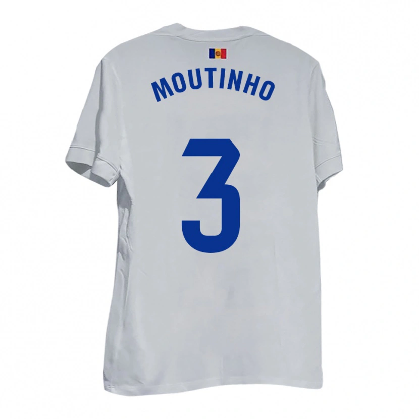 Danxen Kvinnor Joel Moutinho #3 Vitt Blått Gult Bortatröja Matchtröjor 2025/26 Tröjor T-Tröja