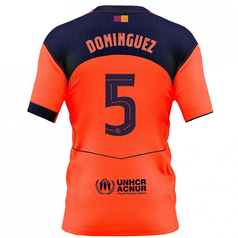 Danxen Kvinnor Sergi Dominguez #5 Orange Marinblå Tredjesatsen Matchtröjor 2025/26 Tröjor T-Tröja
