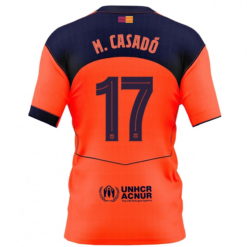 Danxen Kvinnor Marc Casadó #17 Orange Marinblå Tredjesatsen Matchtröjor 2025/26 Tröjor T-Tröja