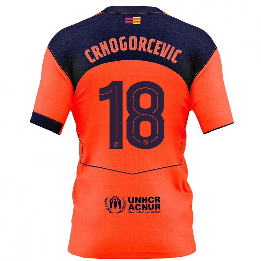 Danxen Kvinnor Ana-Maria Crnogorcevic #18 Orange Marinblå Tredjesatsen Matchtröjor 2025/26 Tröjor T-Tröja