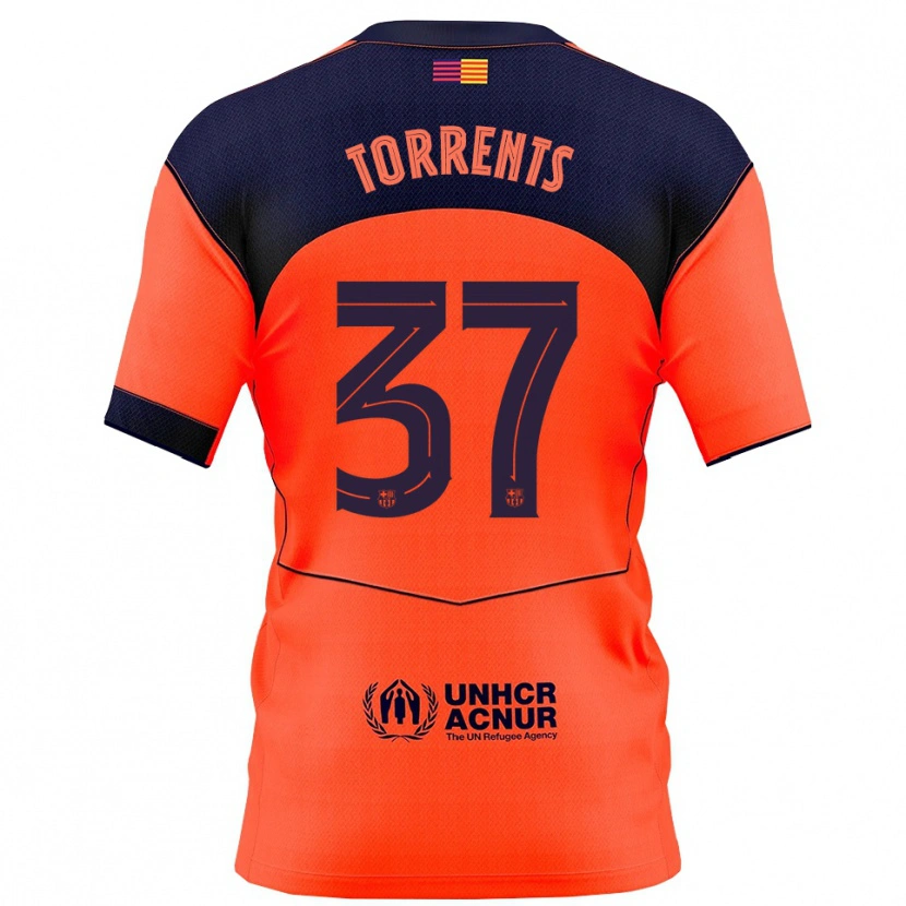 Danxen Kvinnor Jofre Torrents #37 Orange Marinblå Tredjesatsen Matchtröjor 2025/26 Tröjor T-Tröja