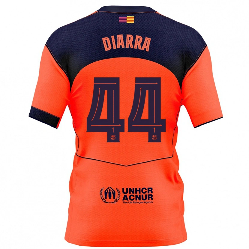 Danxen Kvinnor Ibrahim Diarra #44 Orange Marinblå Tredjesatsen Matchtröjor 2025/26 Tröjor T-Tröja