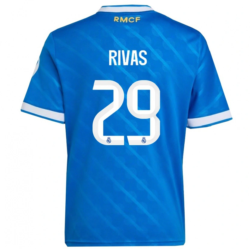 Danxen Kvinnor Mario Rivas #29 Blå Vit Tredjesatsen Matchtröjor 2025/26 Tröjor T-Tröja