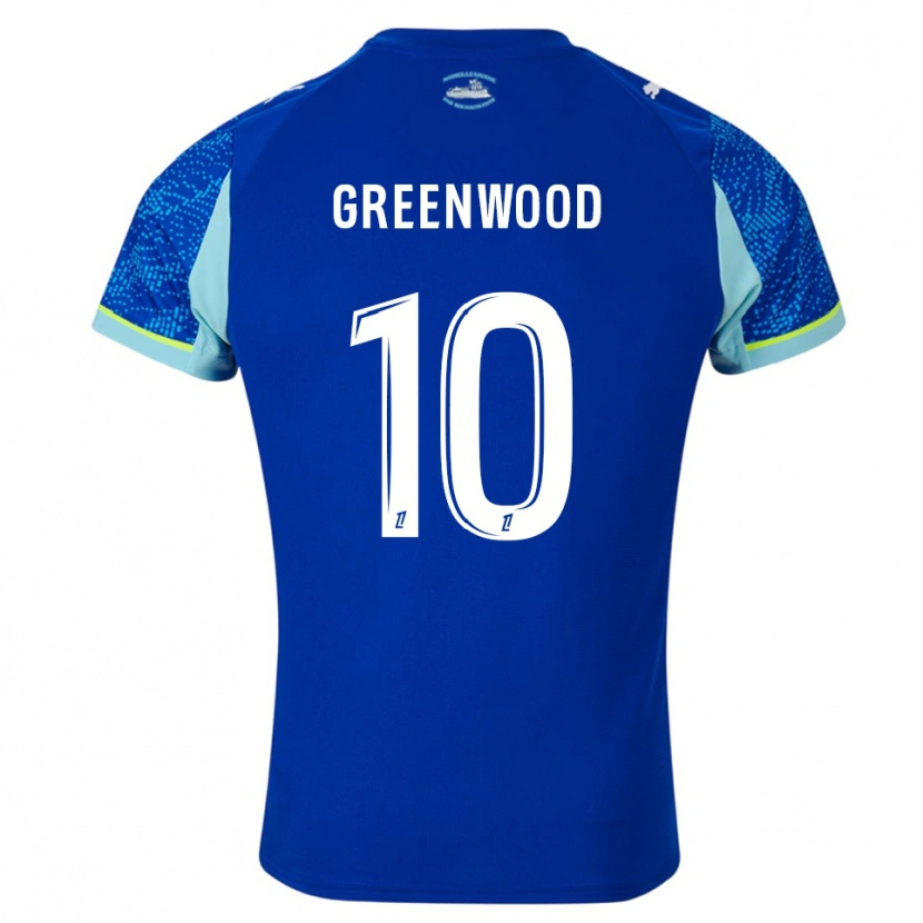 Danxen Kvinnor Mason Greenwood #10 Himmelsblå Vit Tredjesatsen Matchtröjor 2025/26 Tröjor T-Tröja