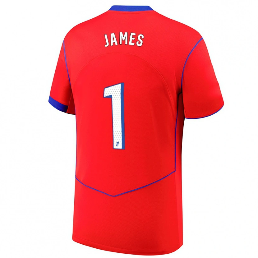 Danxen Kvinnor Martin James #1 Röd Blå Vit Tredjesatsen Matchtröjor 2025/26 Tröjor T-Tröja