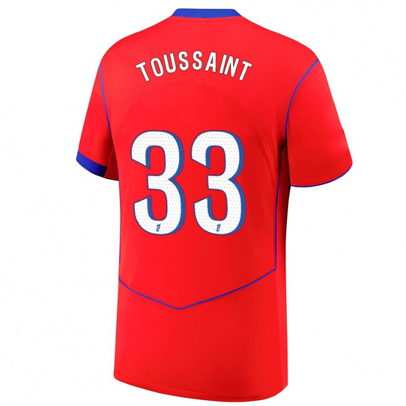 Danxen Kvinnor Océane Toussaint #33 Röd Blå Vit Tredjesatsen Matchtröjor 2025/26 Tröjor T-Tröja