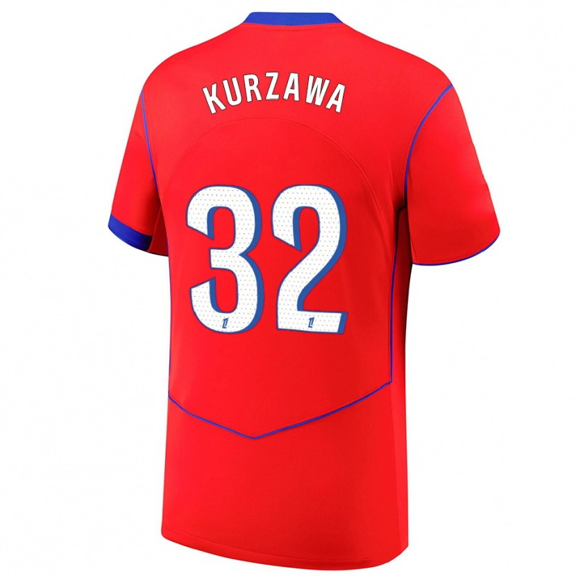 Danxen Kvinnor Layvin Kurzawa #32 Röd Blå Vit Tredjesatsen Matchtröjor 2025/26 Tröjor T-Tröja