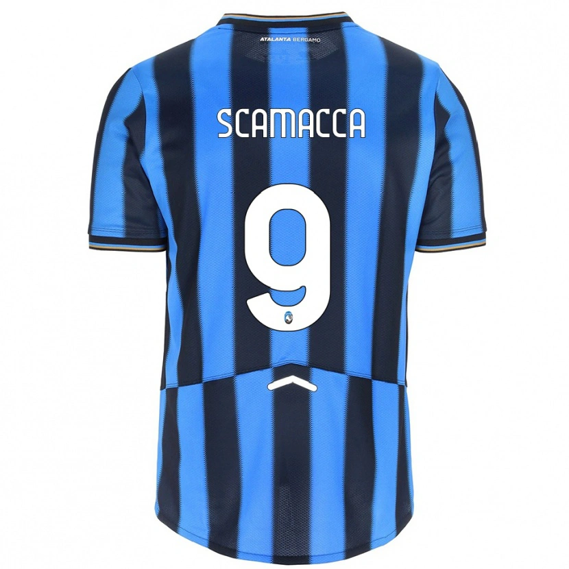 Danxen Barn Gianluca Scamacca #9 Himmelsblå Svart Hemmatröja Matchtröjor 2025/26 Tröjor T-Tröja